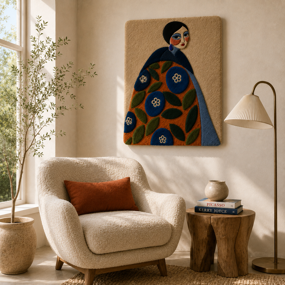 Hewn Earth Cinder Lantern wall art featuring a rustic, textured lantern design perfect for home decor.
