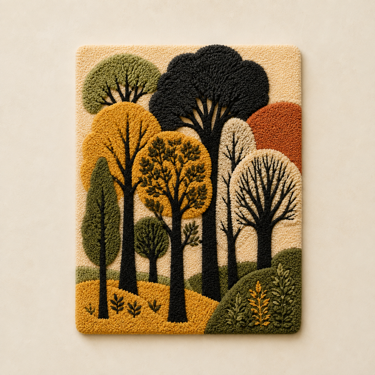 Hewn Earth Ember Saffron wall art featuring warm abstract design in vibrant saffron and earth tones.