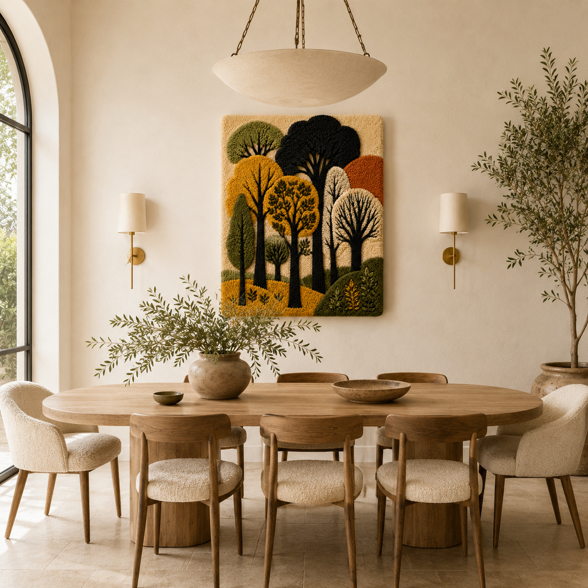 Hewn Earth Ember Saffron wall art featuring warm orange and red abstract design on canvas for modern home decor.