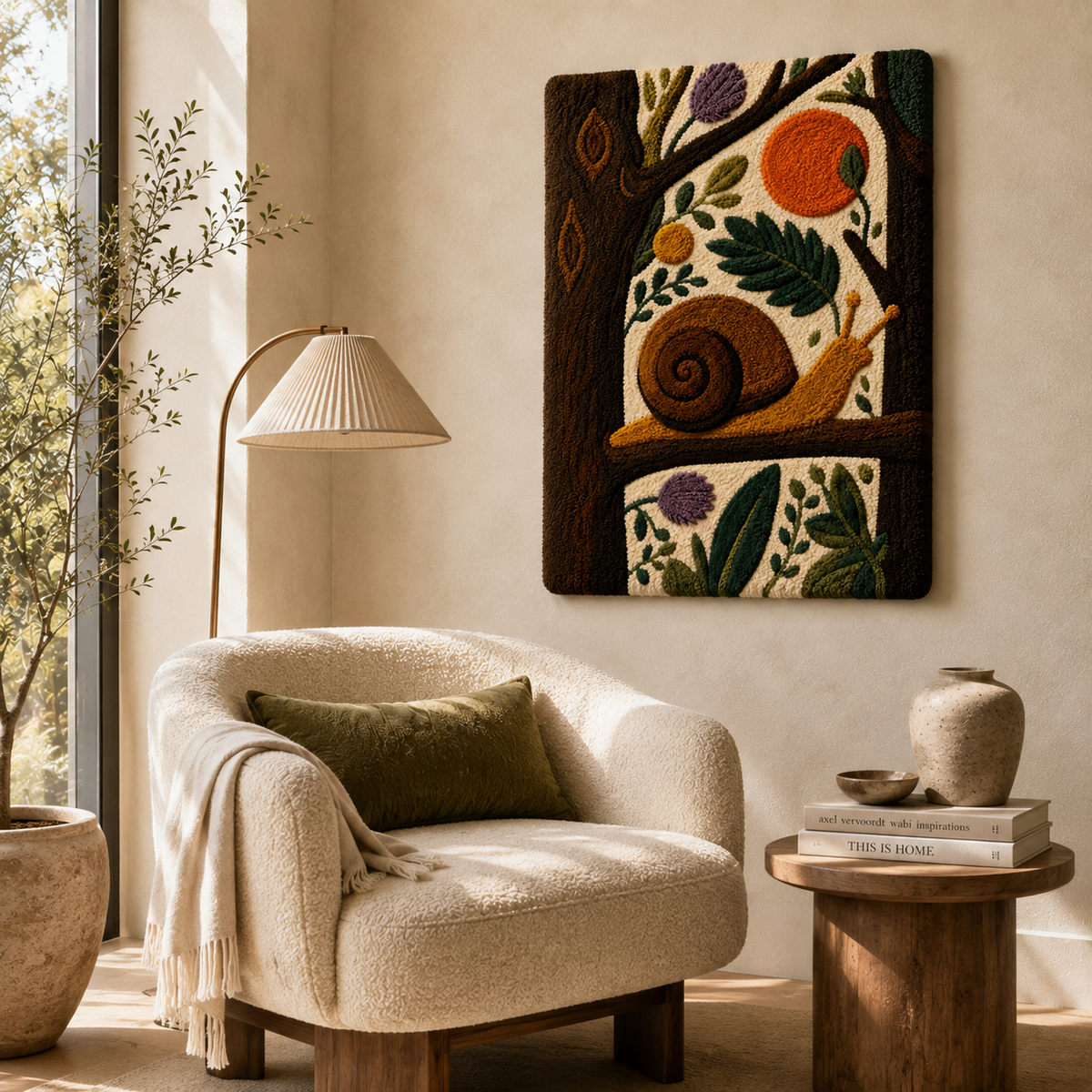 Gilded Aster wall art by Hewn Earth featuring a detailed, gold-accented floral design on a neutral background.