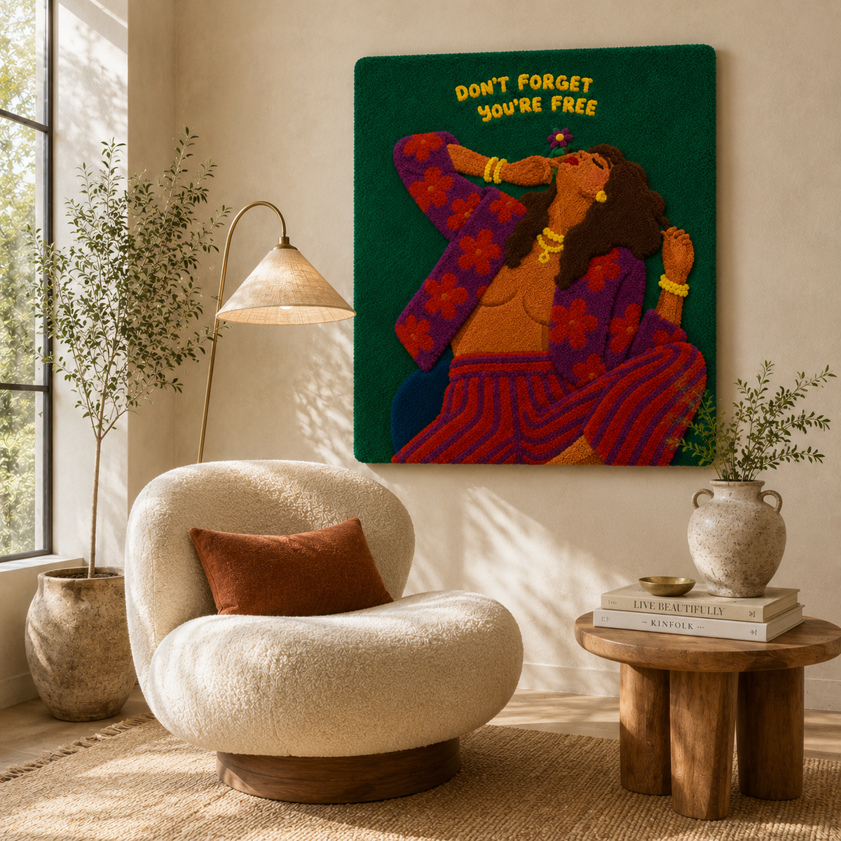 Luminous Heath wall art by Hewn Earth, featuring a luminous, nature-inspired design displayed on a room wall.