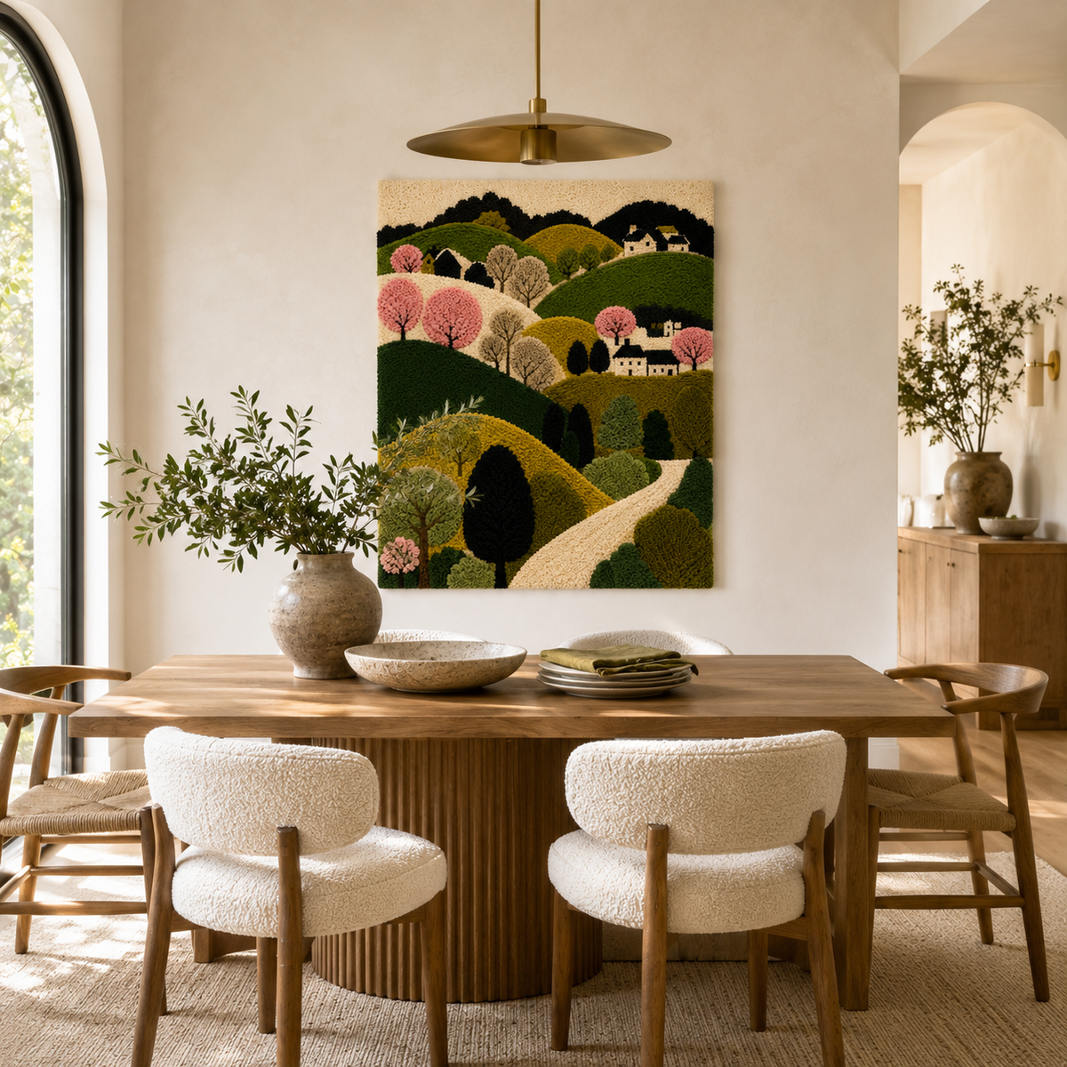 Hewn Earth Cinder Jardin wall art featuring a textured, earthy design with warm tones for modern home decor.