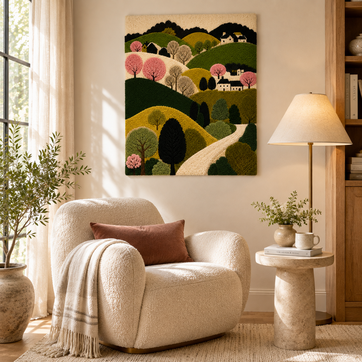 Hewn Earth Cinder Jardin wall art featuring abstract earthy tones and textured design for modern home decor.