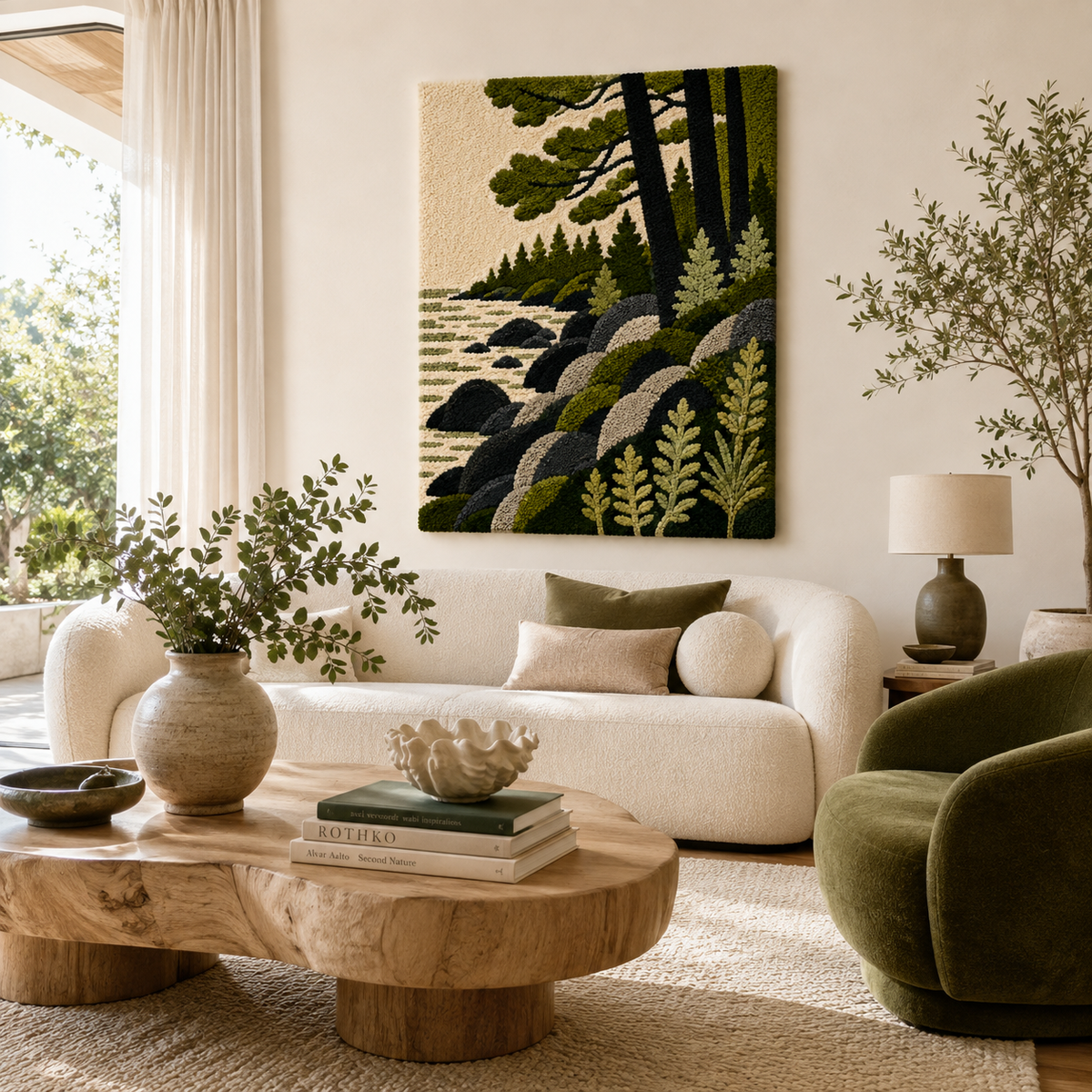 Hewn Earth Ember Quietude wall art featuring abstract earthy tones and textured design for modern home decor.