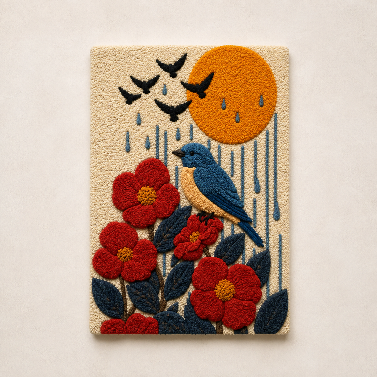 Detailed view of Hewn Earth's Luminous Garden wall art, showcasing intricate patterns and vibrant colors for wall decor.
