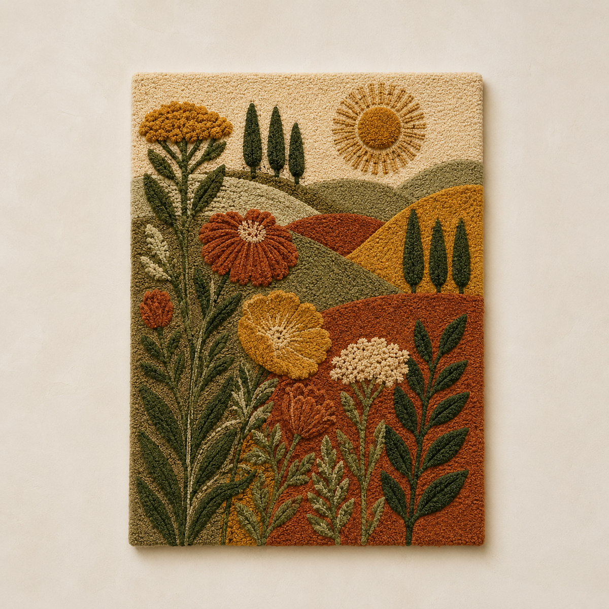 Hewn Earth Cinder Umber wall art featuring abstract earthy tones and textured design for modern interior decor.