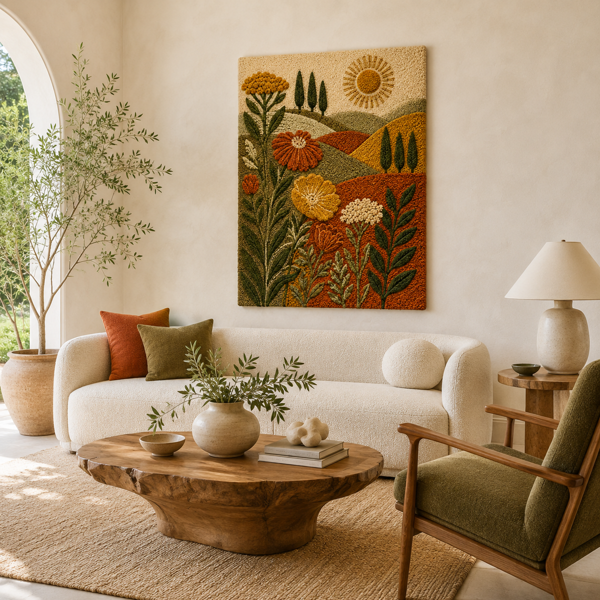 Cinder Umber wall art by Hewn Earth featuring abstract earthy tones and textured design on a canvas or framed surface.