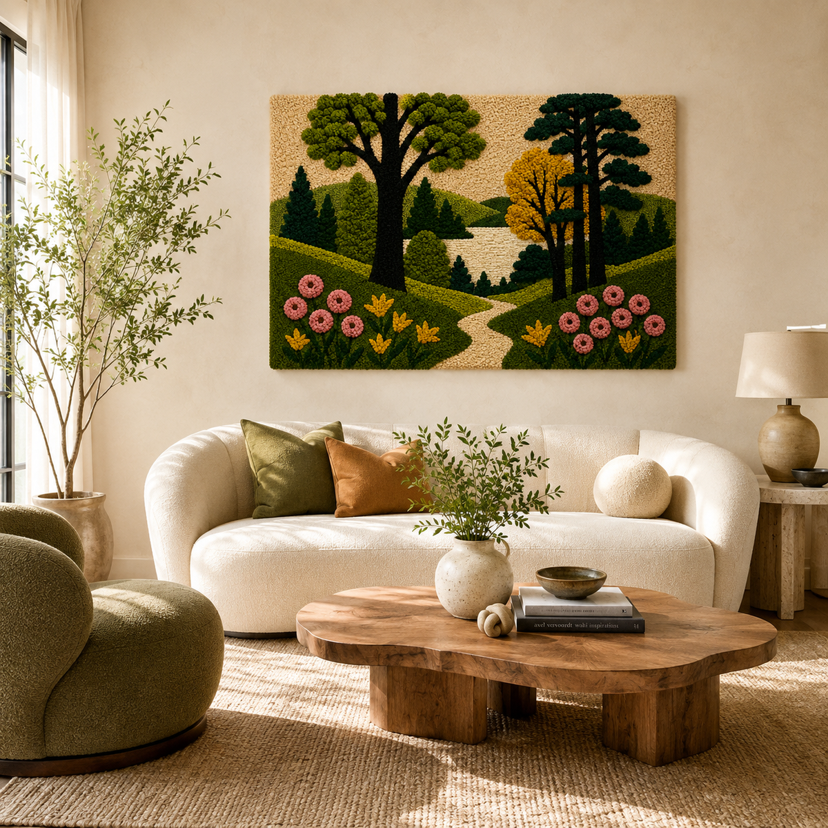Hewn Earth Cinder Solstice wall art featuring abstract earthy tones, modern design, and textured surface for contemporary decor.