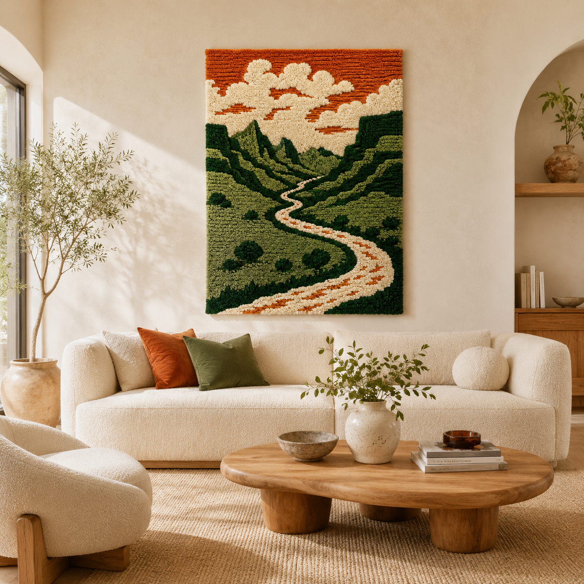 Luminous Palms wall art by Hewn Earth featuring illuminated palm leaves in a modern design for home decor.