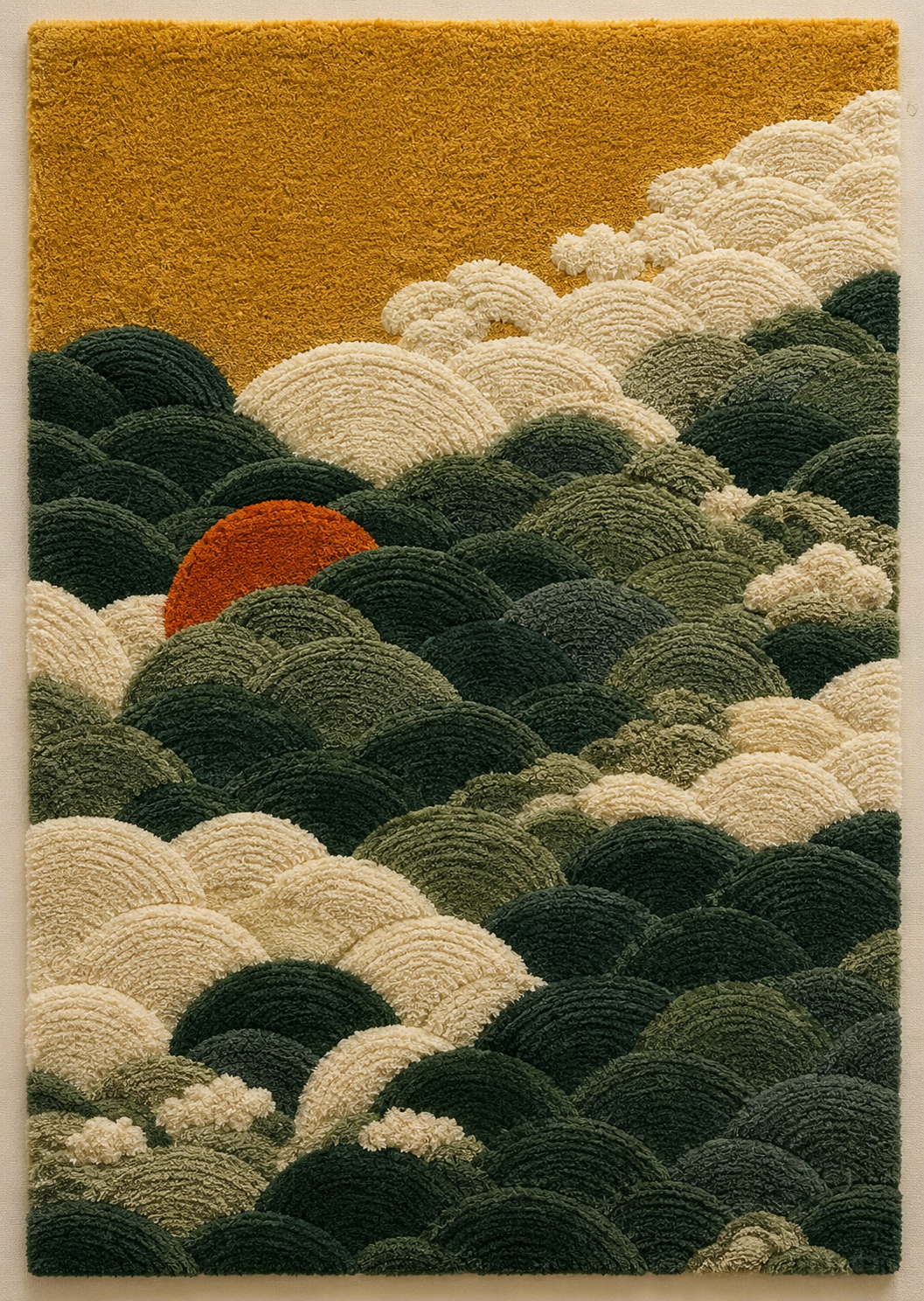 Hewn Earth Gilded Grove wall art depicting a lush forest scene with gold accents on a neutral background.