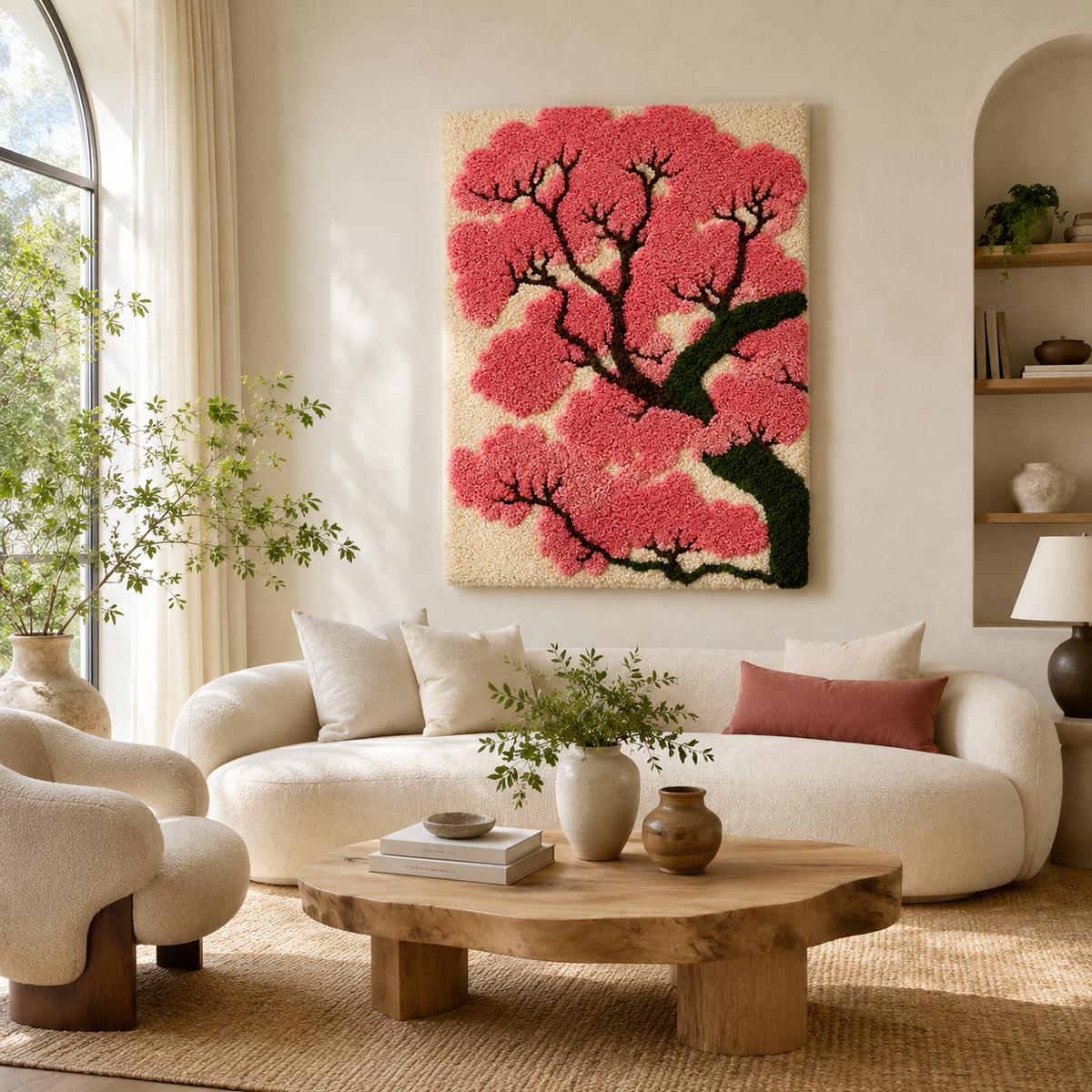 Hewn Earth Luminous Nightfall wall art featuring a serene night landscape with glowing elements on a canvas.