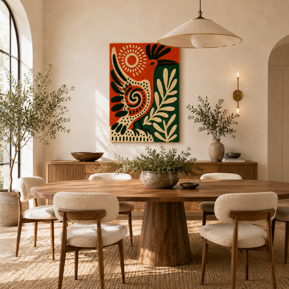 Hewn Earth Afterglow Uplands wall art featuring vibrant mountain landscape with warm sunset colors