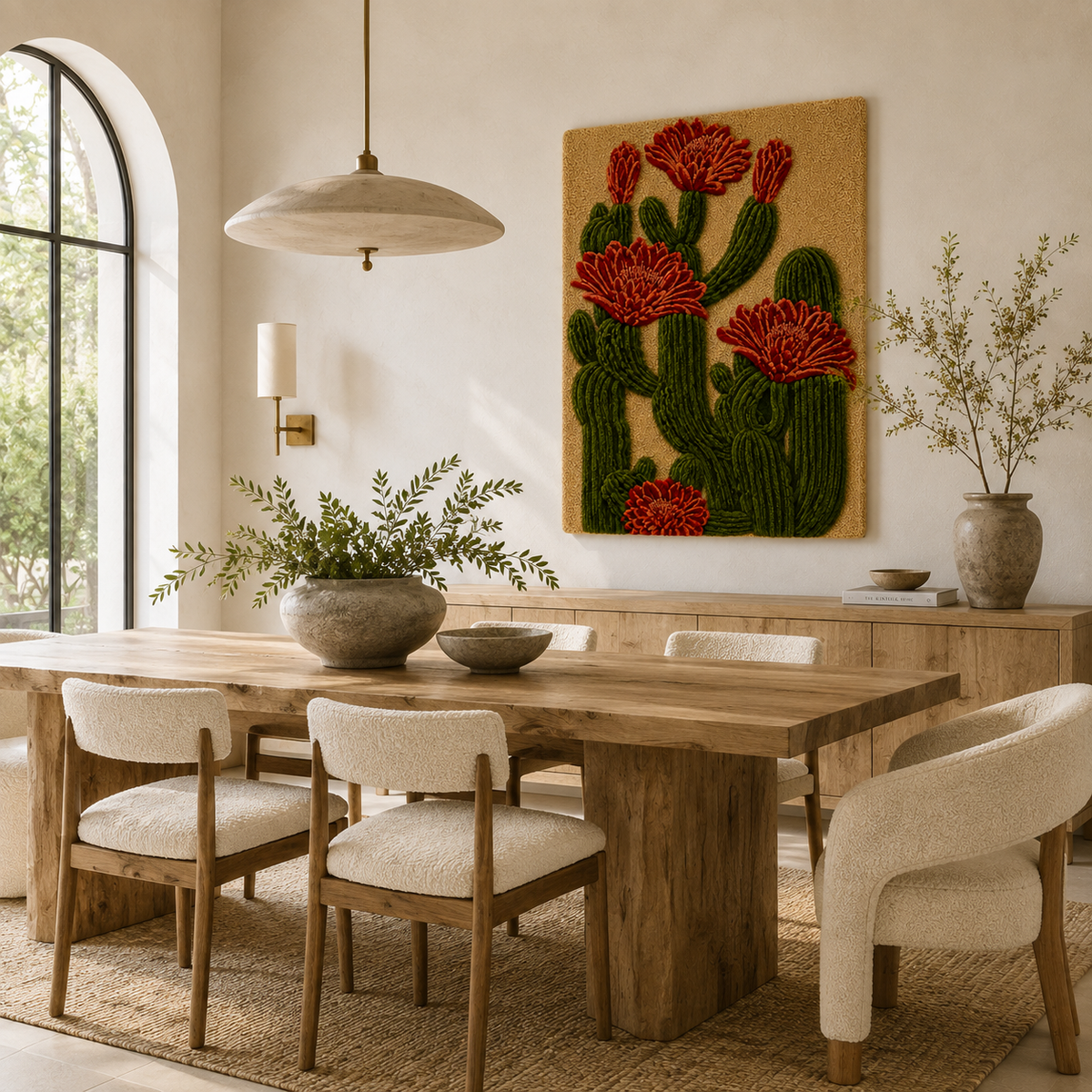 Hewn Earth Cinder Dawn wall art featuring warm earthy tones and abstract design, ideal for modern home decor.