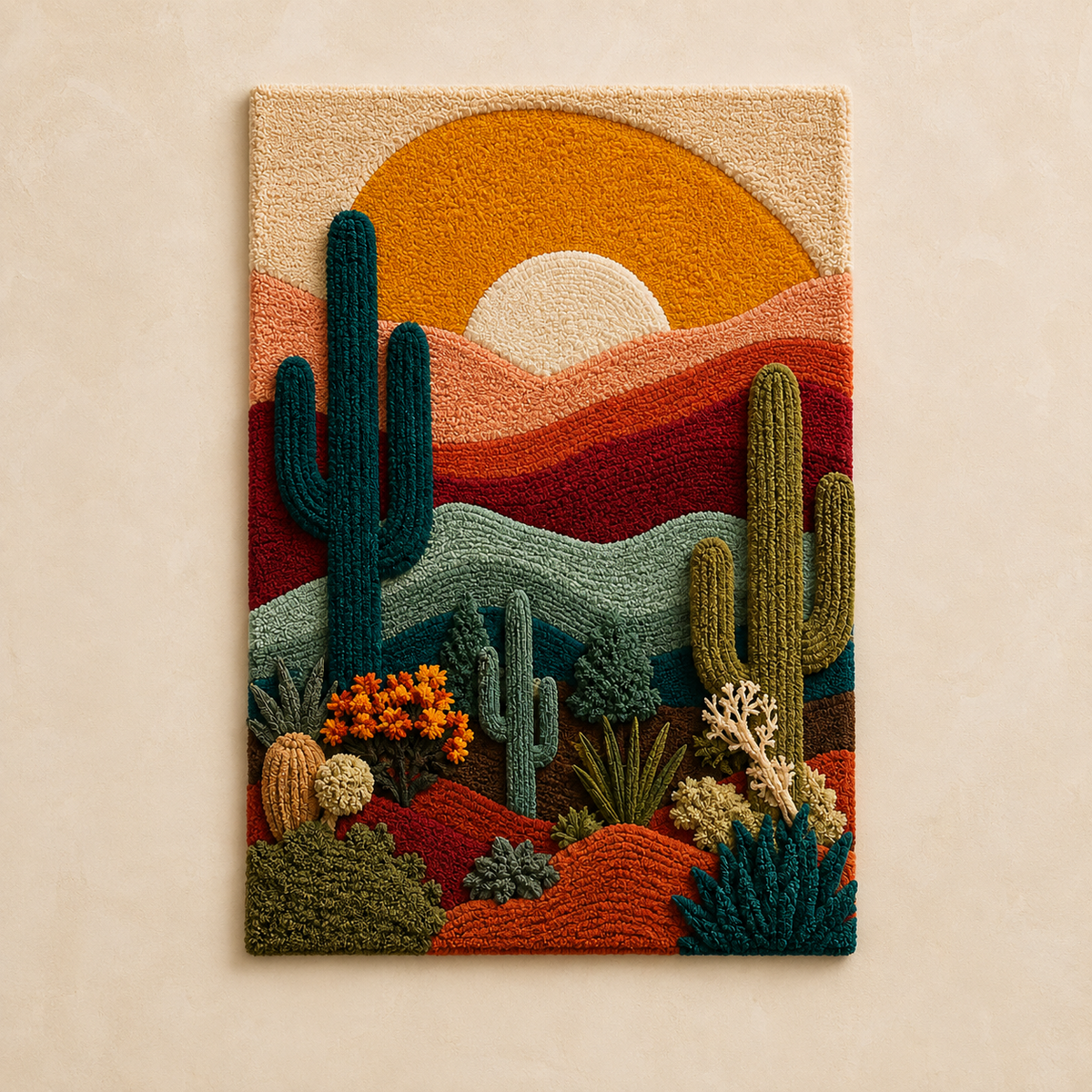 Hewn Earth Cinder Copse wall art featuring a nature-inspired design with earthy tones and textured details.