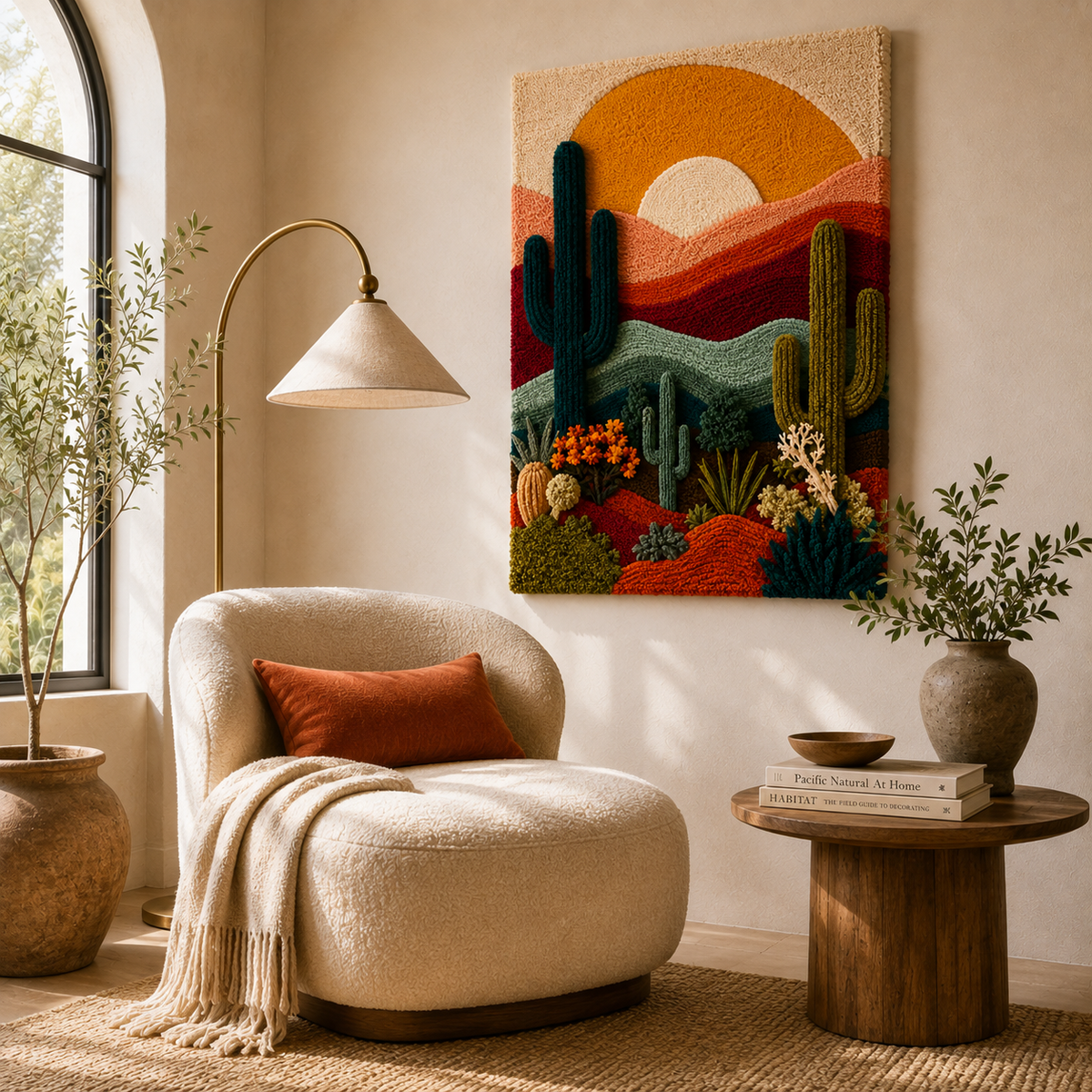 Hewn Earth Cinder Copse wall art featuring a natural woodland scene with trees and forest details.
