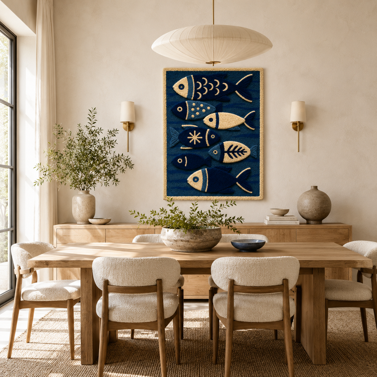 Close-up of Hewn Earth Ember Inlet wall art showcasing detailed textured design in earthy tones.
