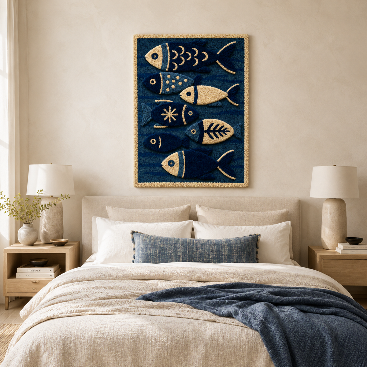 Hewn Earth Ember Inlet wall art featuring warm, abstract landscape with earthy tones and textured design on a white background.