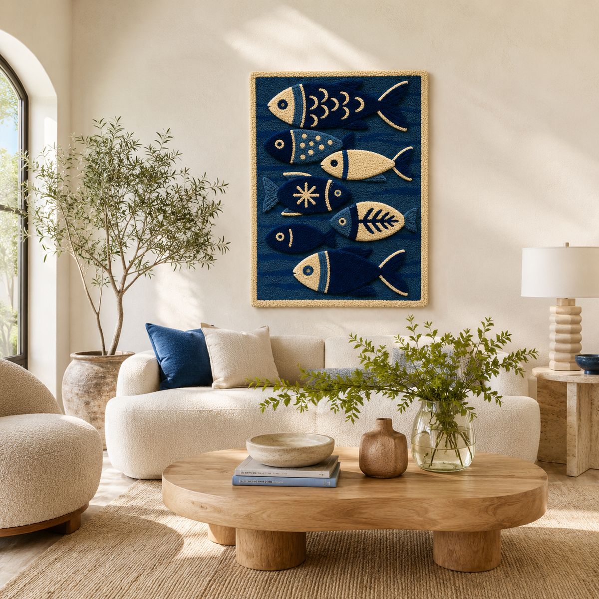Hewn Earth Ember Inlet wall art featuring warm-toned abstract design on canvas with textured details.