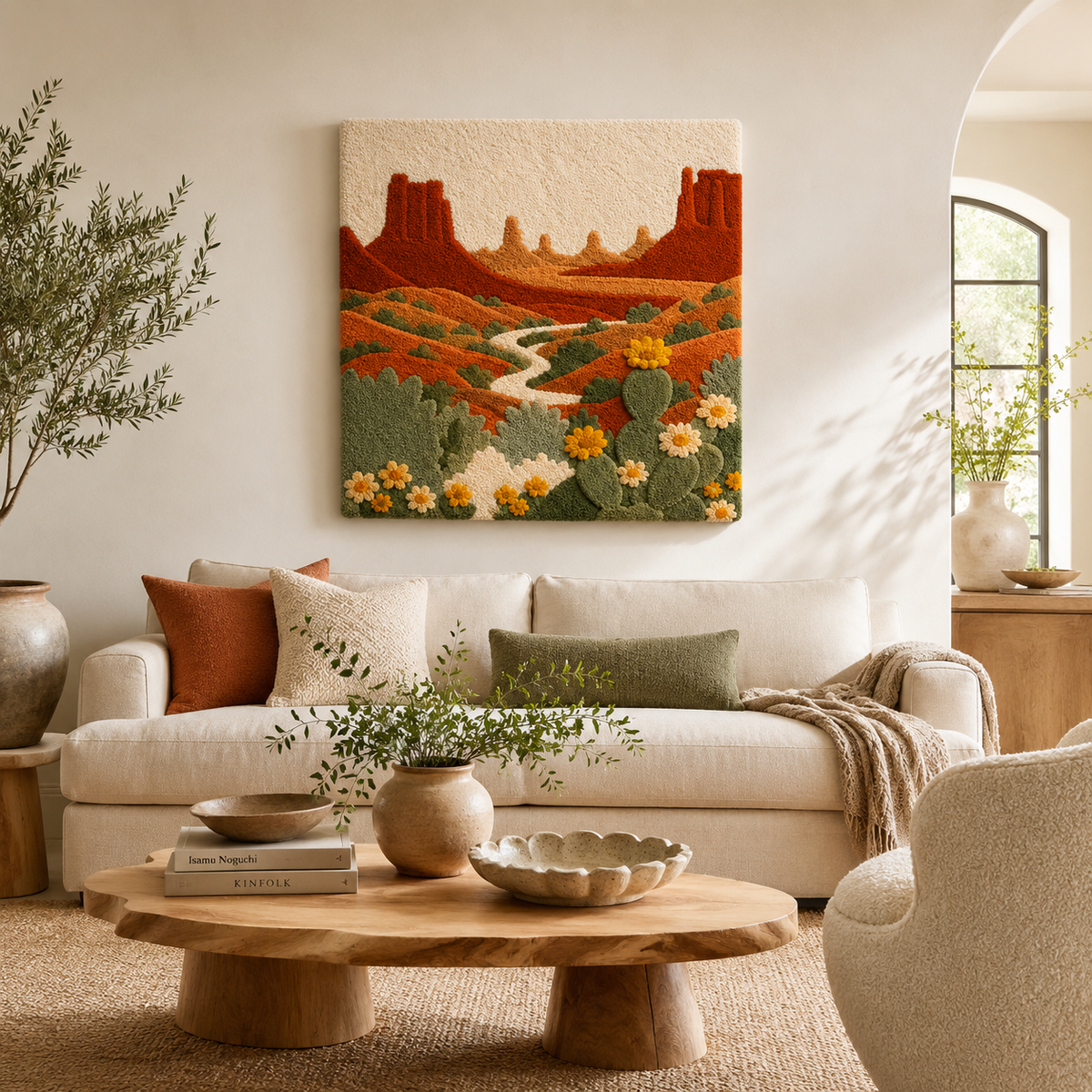 Hewn Earth Gilded Parade wall art featuring intricate gold-toned designs on a neutral background.