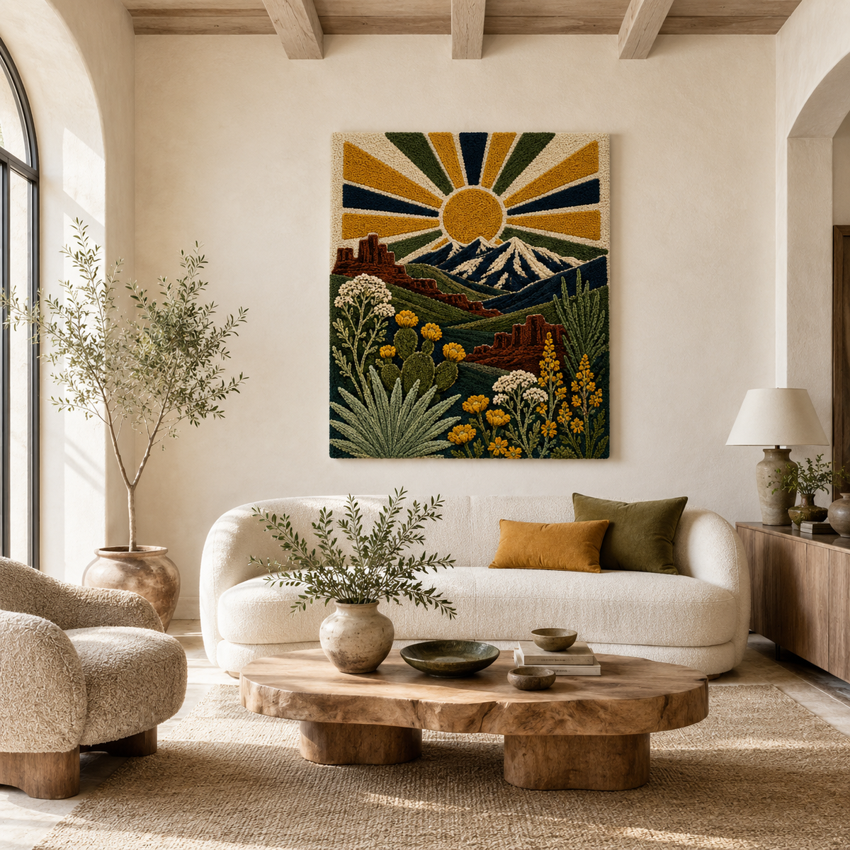 Luminous Wildflower wall art by Hewn Earth featuring vibrant, glowing wildflower design on a textured canvas.