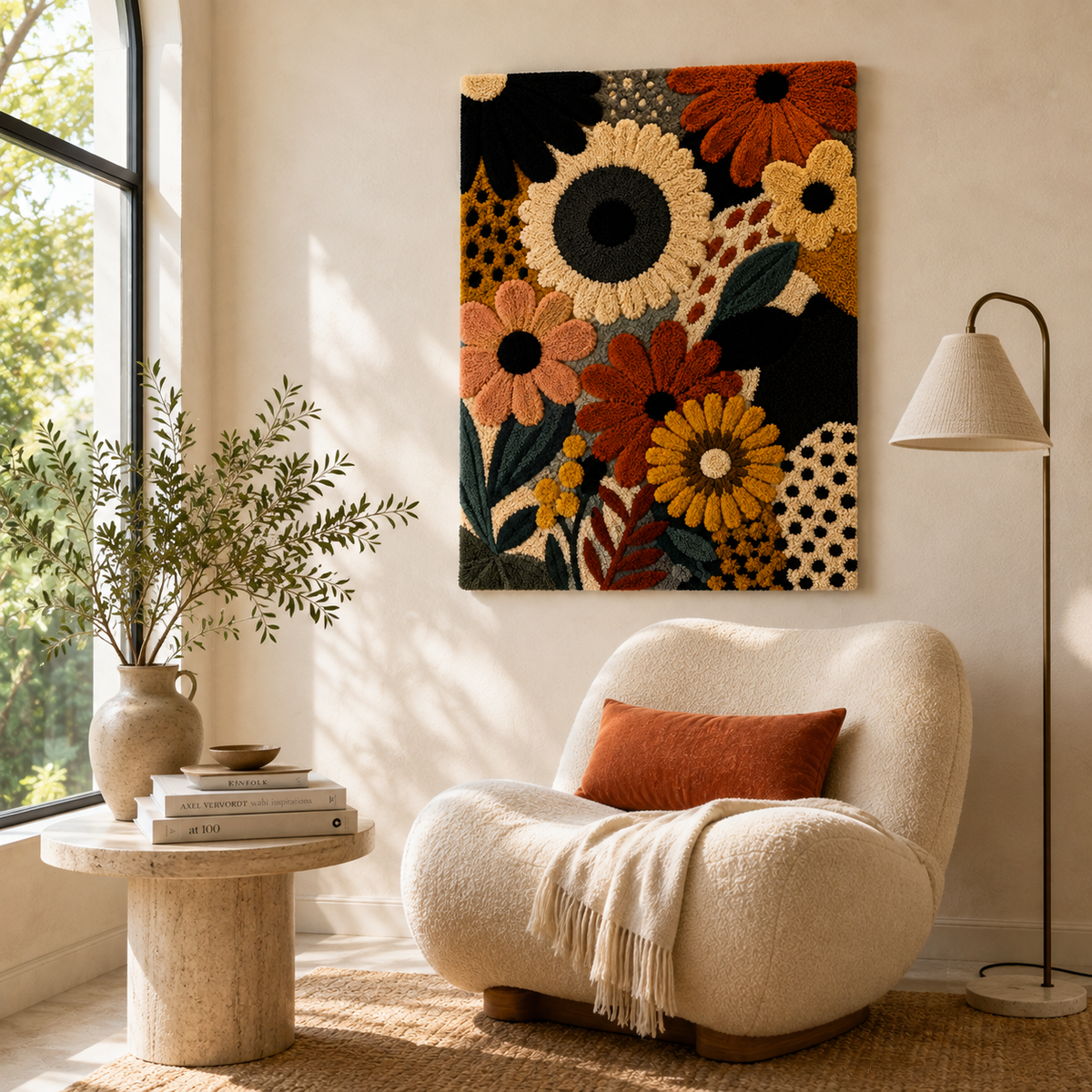 Luminous Iris wall art by Hewn Earth featuring vibrant, glowing iris flower design on a modern wall art piece.