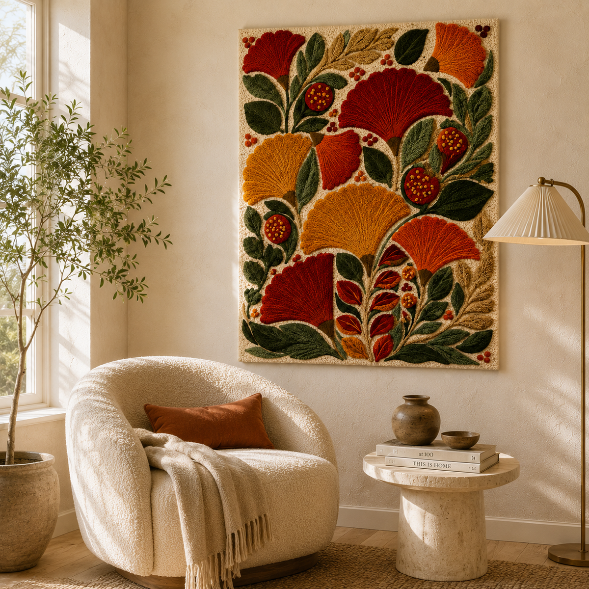 Hewn Earth Afterglow Drift wall art featuring abstract, colorful design on a canvas or print suitable for modern home decor