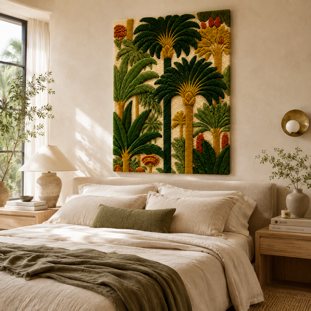 Luminous Harbor wall art by Hewn Earth featuring a vibrant, luminous harbor scene with ships and cityscape in warm tones.