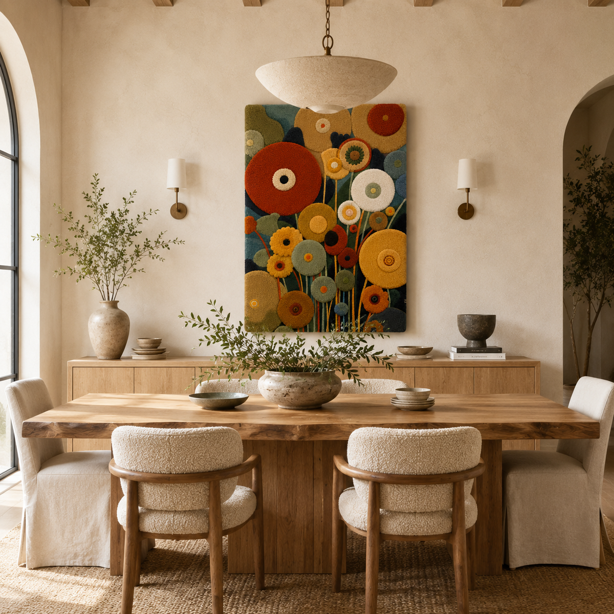 Hewn Earth Cinder Veranda wall art featuring abstract earthy tones and textured design for contemporary home decor.