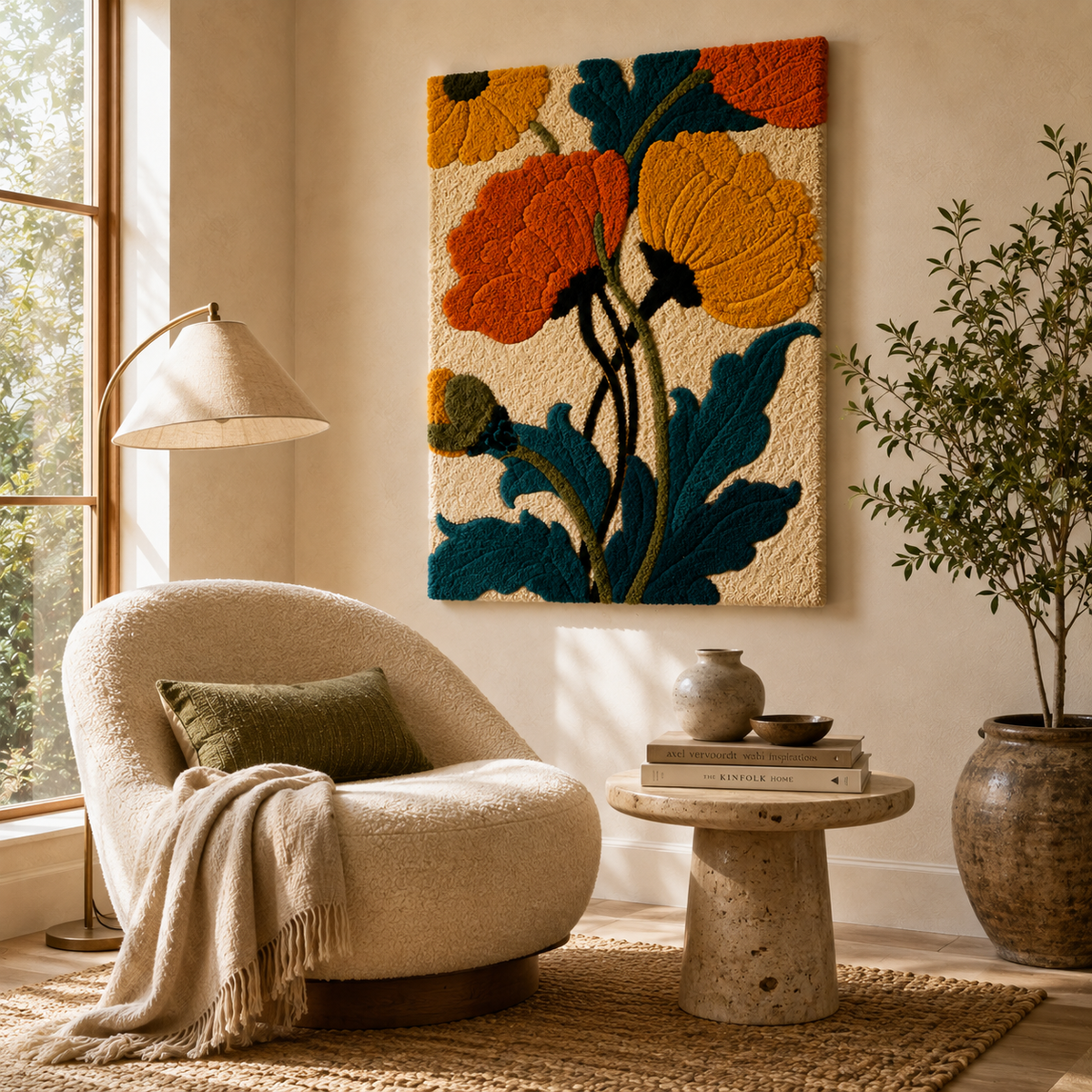 Close-up of Hewn Earth Luminous Fable wall art with intricate textured design and luminous finish.