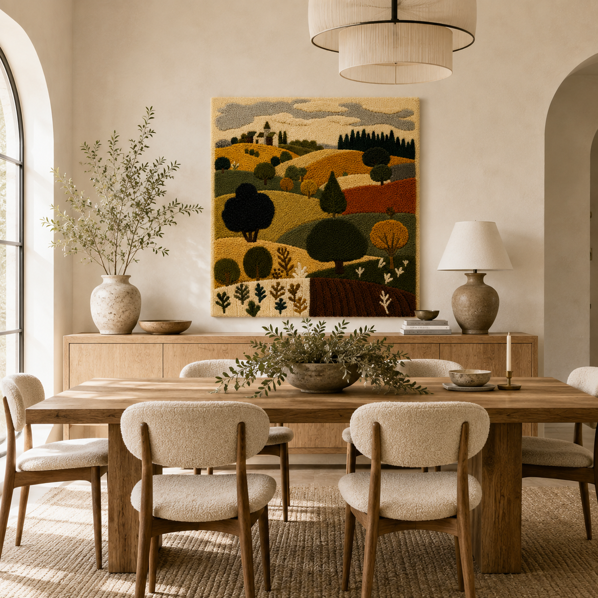 Hewn Earth Ember Bloom wall art featuring vibrant, abstract floral design on a textured canvas perfect for modern decor.