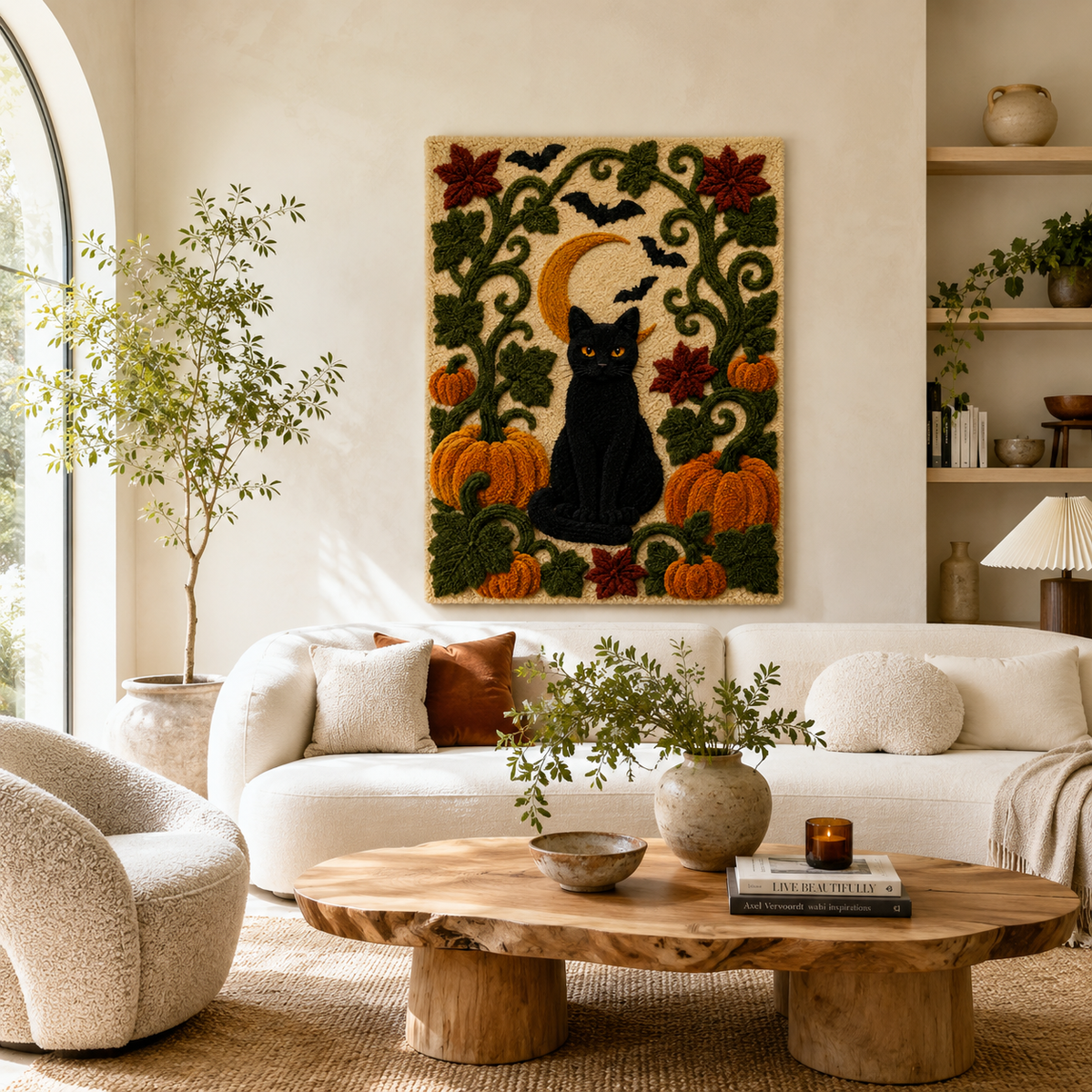 Hewn Earth Gilded Horizon wall art featuring a celestial landscape with gold accents, suitable for modern home decor.
