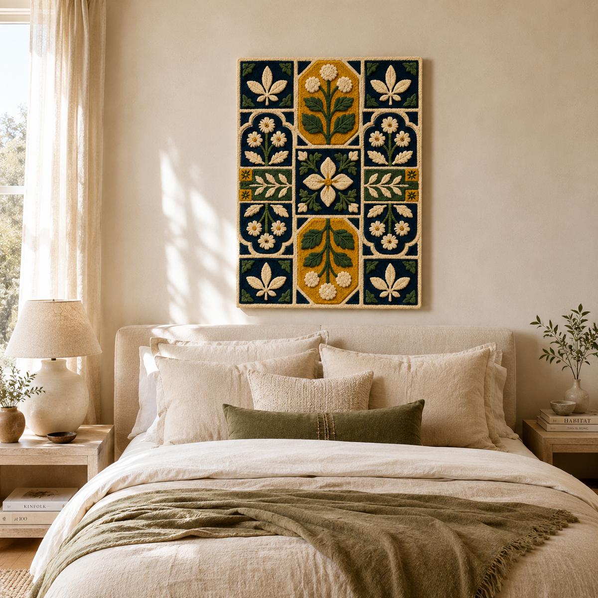 Hewn Earth Luminous Orchard wall art featuring vibrant, illuminated orchard scene on a canvas for modern home decor