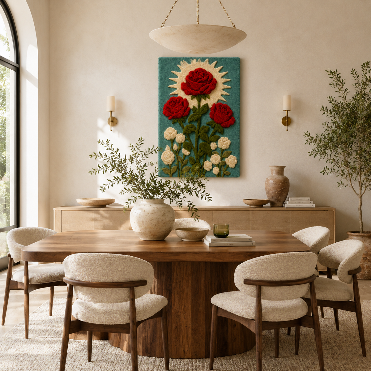 Hewn Earth Ember Lantern wall art featuring a warm, glowing ember design on a textured wall background.