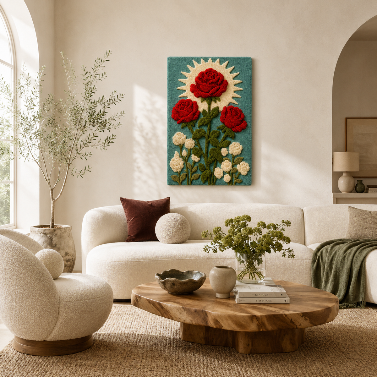 Hewn Earth Ember Lantern wall art featuring a rustic, glowing lantern design with warm tones and textured details.