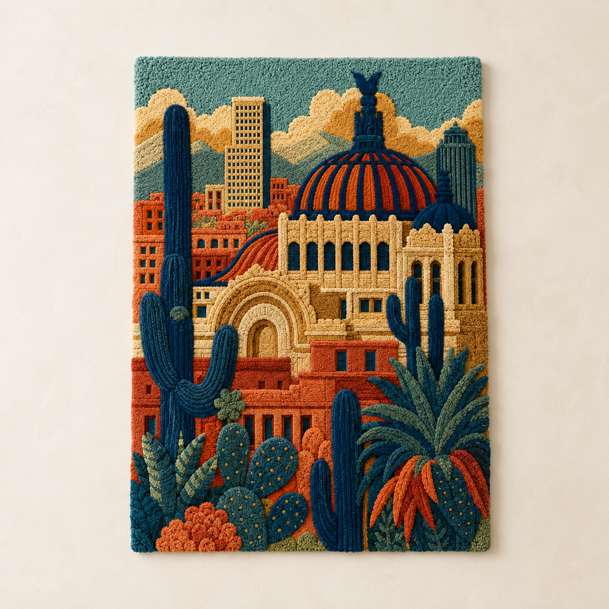 Hewn Earth Luminous Aster wall art featuring a vibrant, glowing floral design on a textured background.
