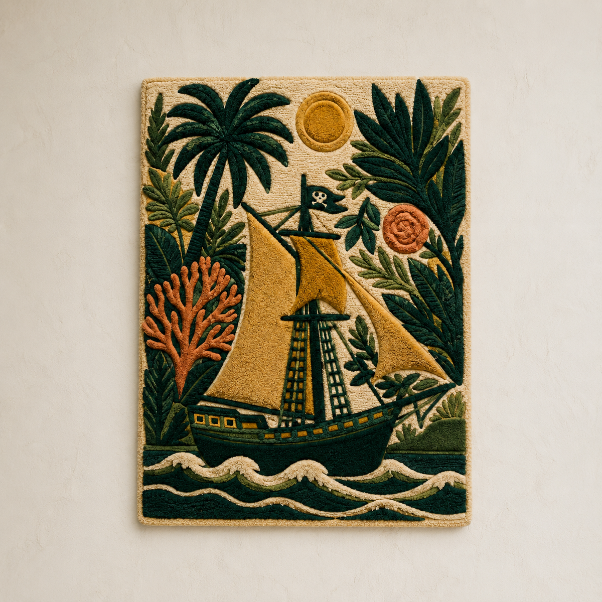 Hewn Earth Ember Jardin wall art featuring earthy tones and abstract design, suitable for modern home decor.