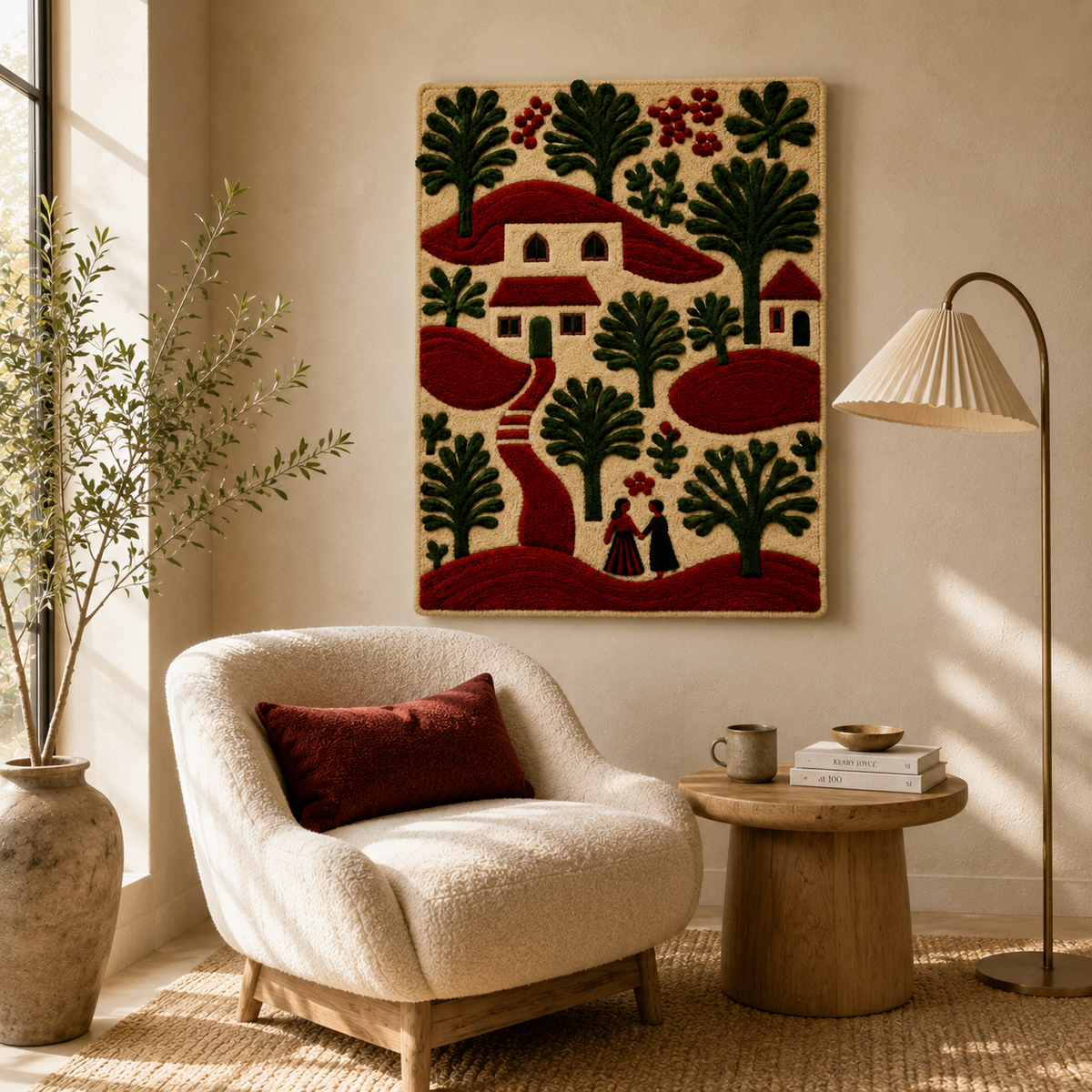 Hewn Earth Gilded Quietude wall art featuring gold accents and abstract design on a neutral background.