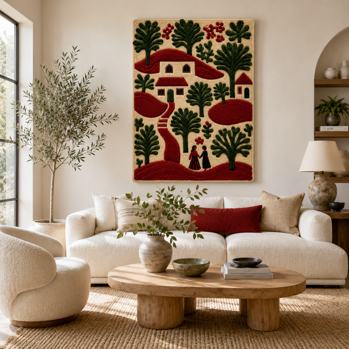 Hewn Earth Gilded Quietude wall art featuring abstract gold and neutral tones on textured canvas.