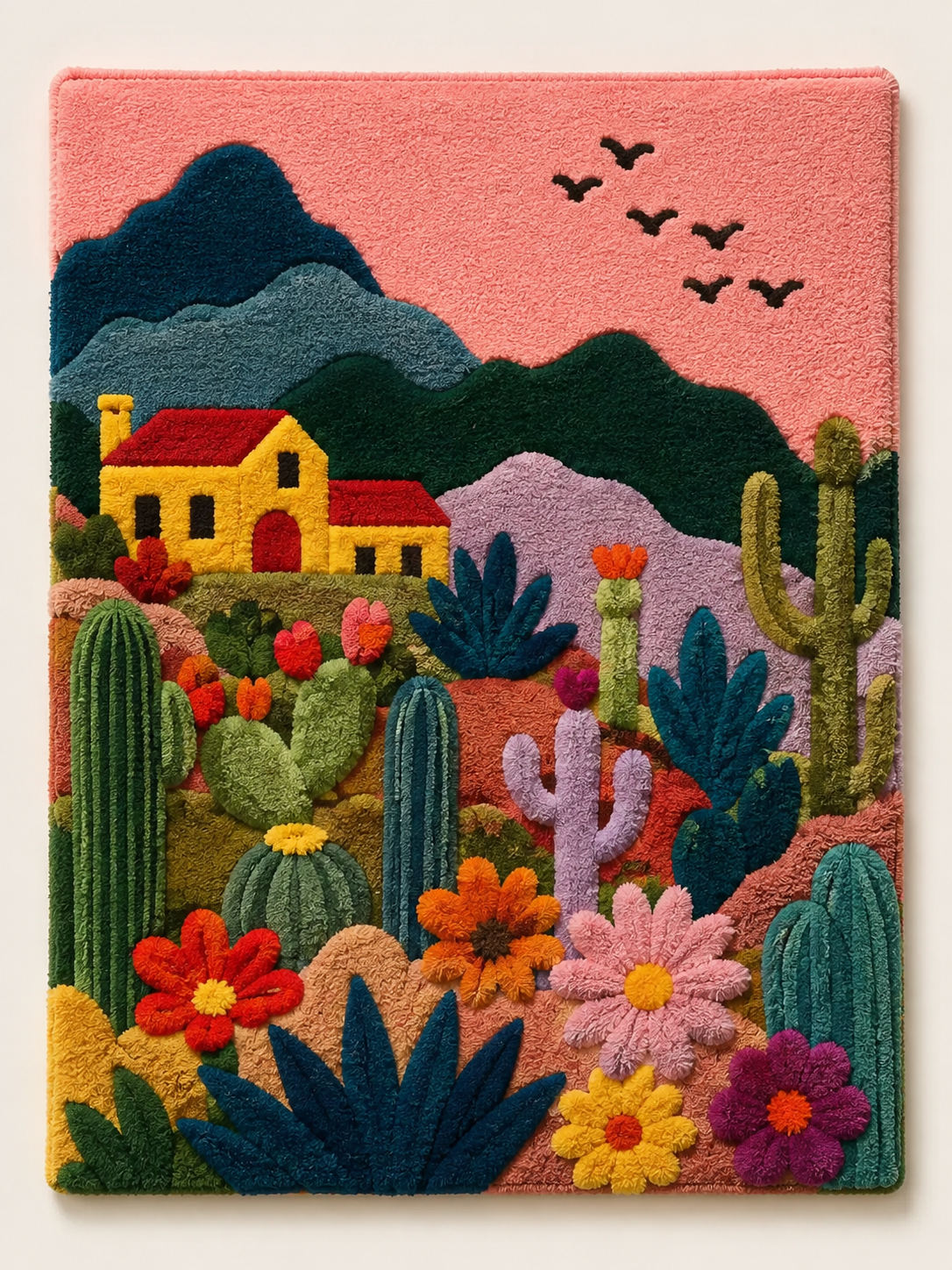 Hewn Earth Afterglow Garden wall art featuring vibrant floral and natural landscape design on a textured canvas.