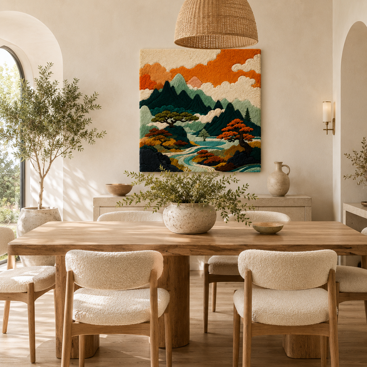 Ember Umber wall art by Hewn Earth featuring earthy, textured abstract design in warm amber and deep brown tones.