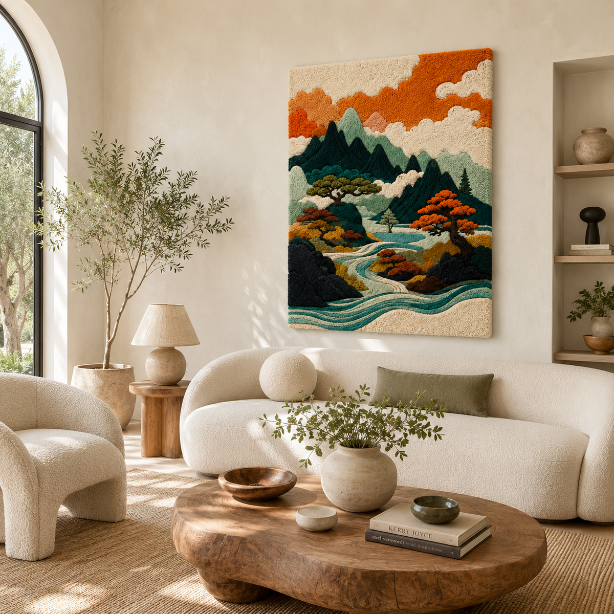 Hewn Earth Ember Umber wall art featuring warm, earthy tones and abstract design suitable for modern interior decor.