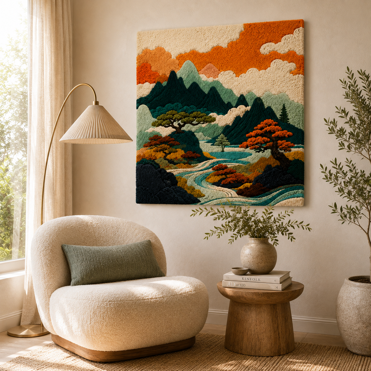 Hewn Earth Ember Umber wall art featuring abstract earthy-toned design on canvas or print.