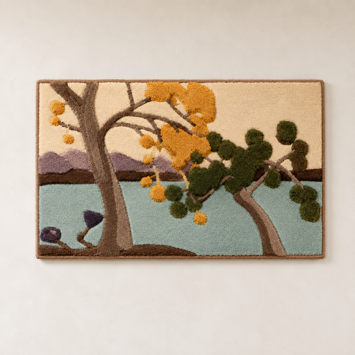 Luminous Isle wall art by Hewn Earth featuring a luminous, abstract island scene with vibrant colors and textured details.