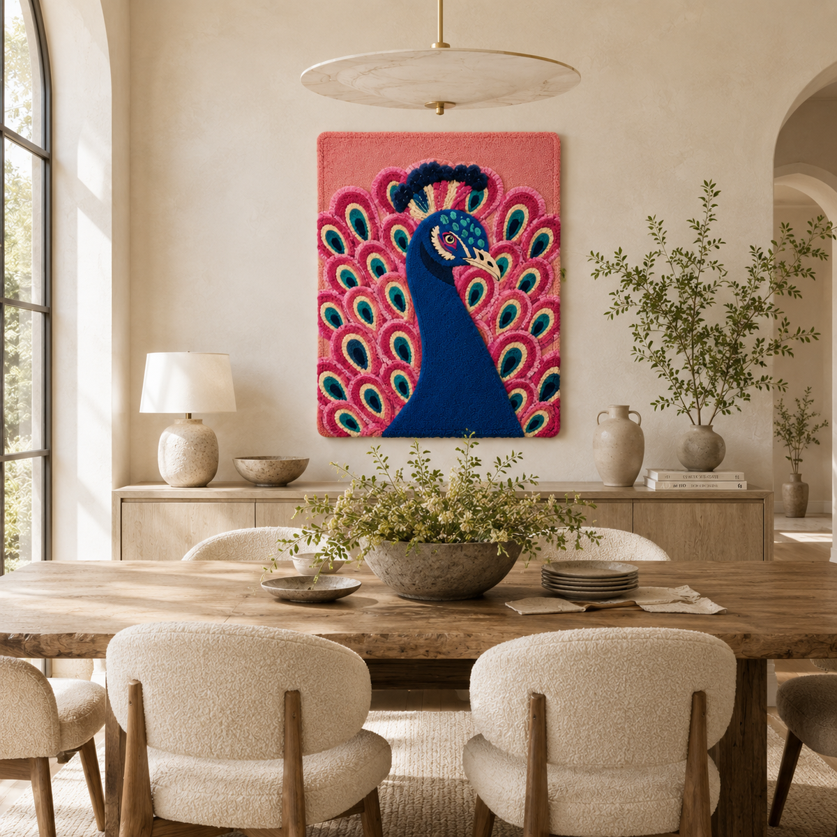 Hewn Earth Ember Estuary wall art, abstract design with warm earthy tones displayed on a modern wall.