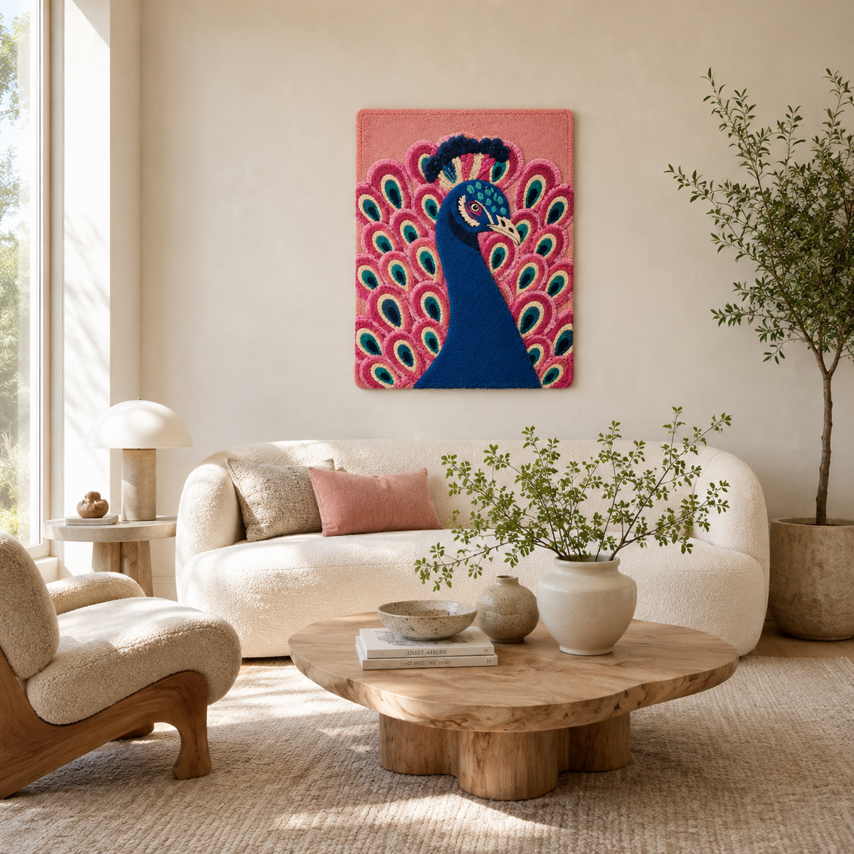 Hewn Earth Ember Estuary wall art featuring a textured, abstract design with warm earthy tones on a neutral background.