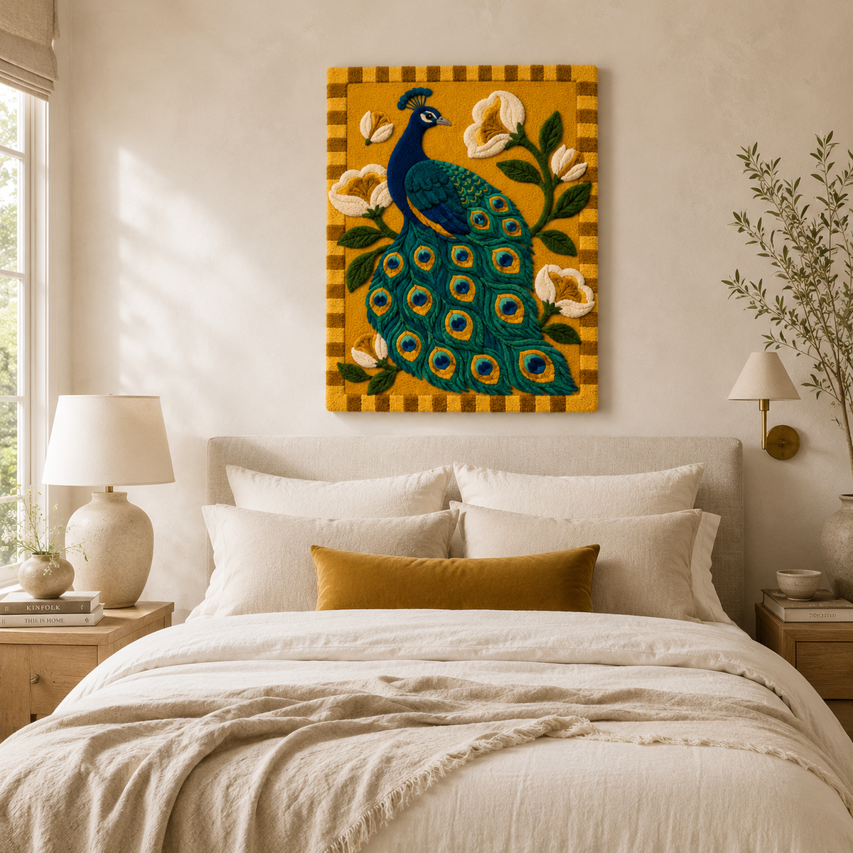 Hewn Earth Luminous Grove wall art featuring a natural, glowing forest scene on a textured canvas, ideal for home decor.
