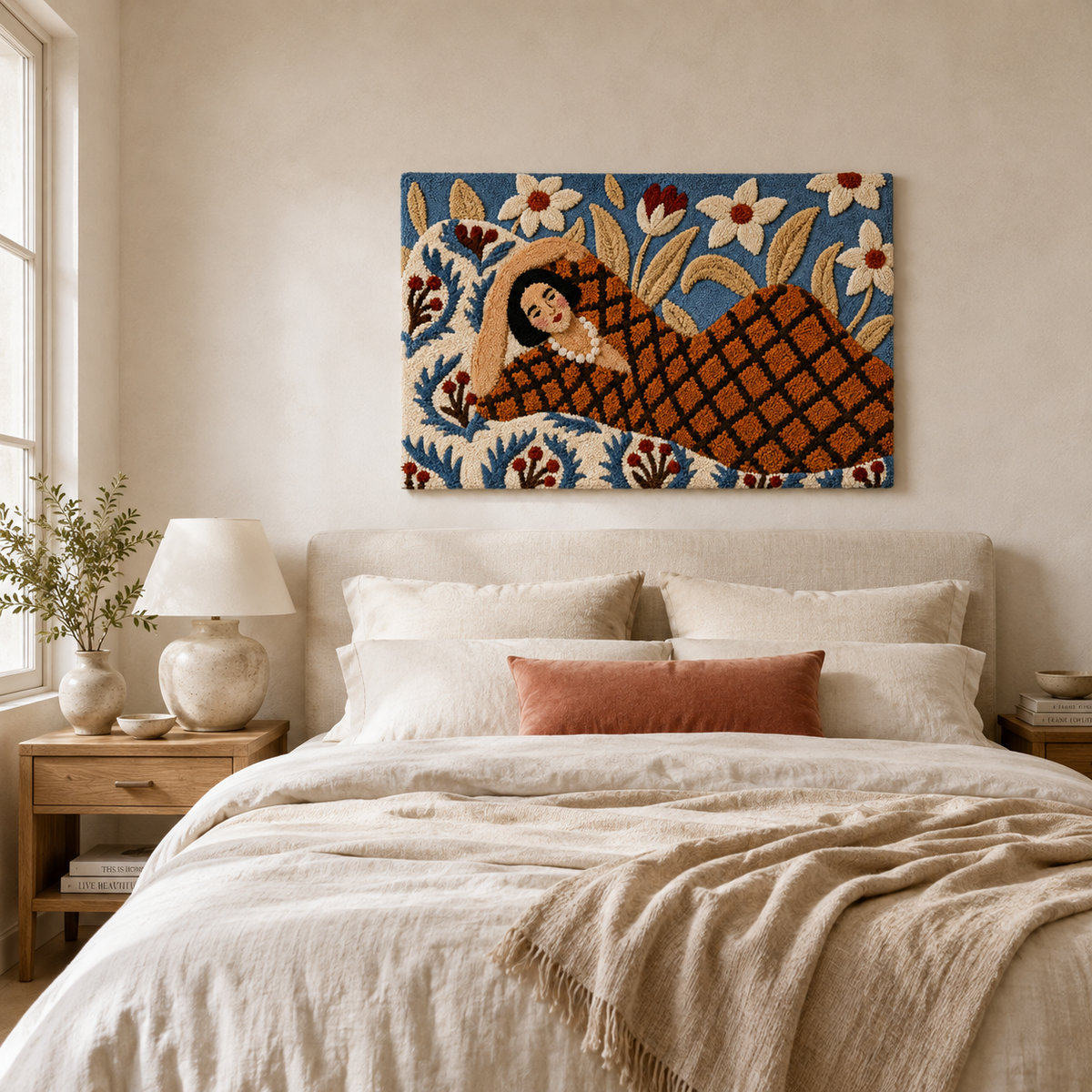 Hewn Earth Afterglow Nightfall wall art featuring a serene, abstract night sky scene with vibrant colors and textured details.