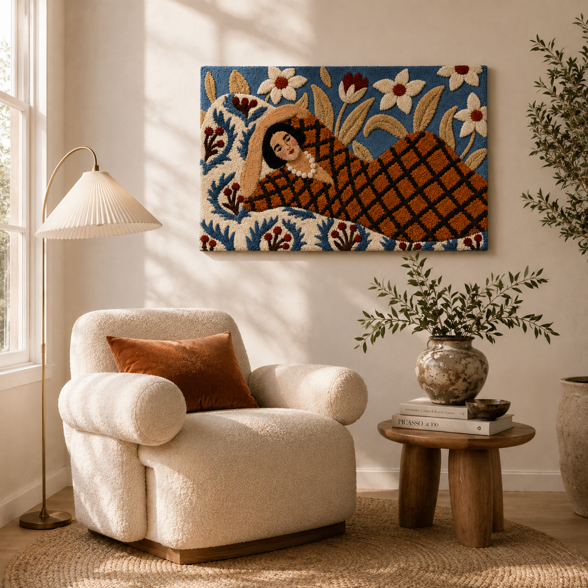 Hewn Earth Afterglow Nightfall wall art featuring a serene, abstract landscape scene in muted tones for home decor.