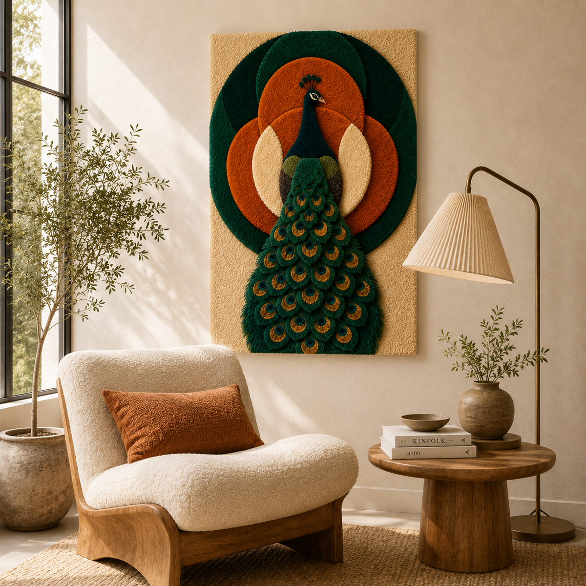 Hewn Earth Cinder Uplands wall art featuring earthy tones and abstract mountain landscape design for home decor.