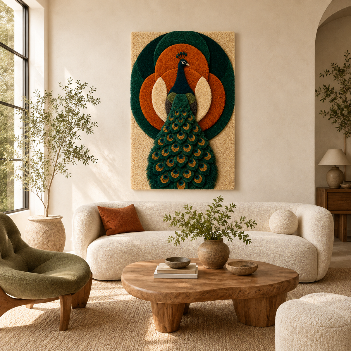 Hewn Earth Cinder Uplands wall art featuring earthy tones and abstract mountain landscape on canvas or print.